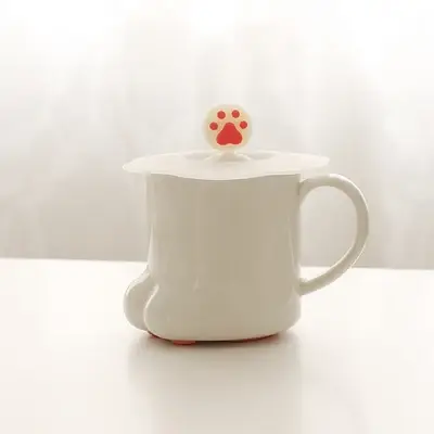 Tasse en porcelaine créative avec pattes de chat et de tigre