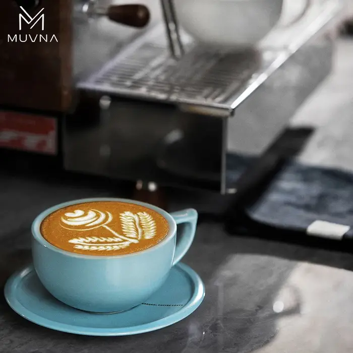 Ensemble de tasses à café en céramique MUVNA 280 ml avec soucoupe