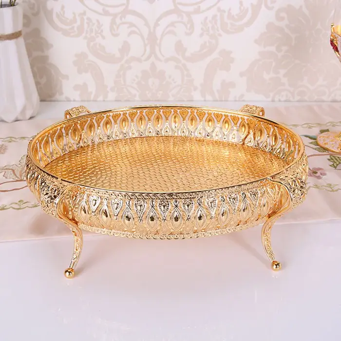 Plateau à fruits Vintage, assiette à collation ronde et carrée créative, support de rangement en mét