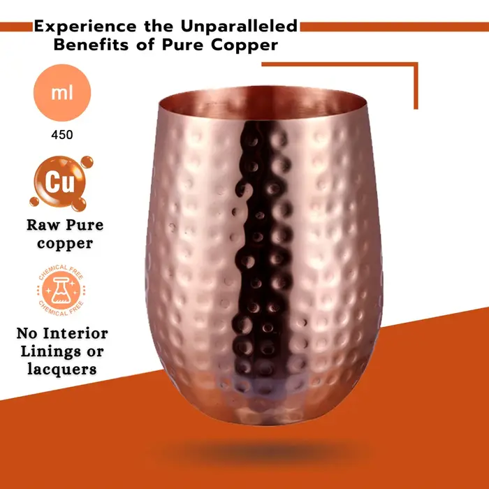 Tasse en cuivre pur faite à la main 450ml