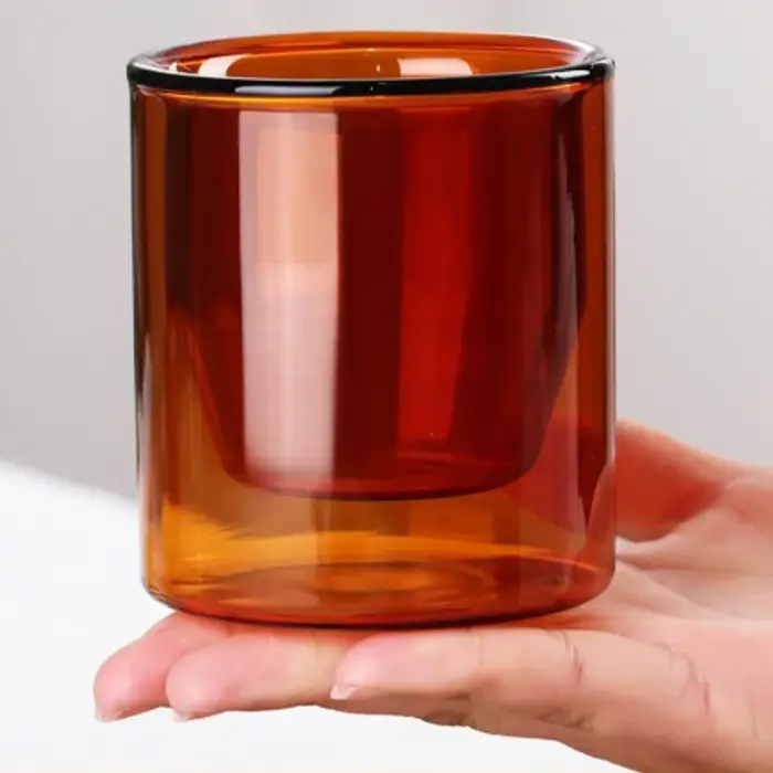 Tasse en verre à Double paroi en forme d'œuf de 250ml