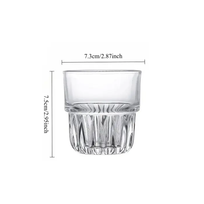 Tasse à café en verre texturé haut de gamme, exquise, pour Americano glacé, Latte, Tasse transparent