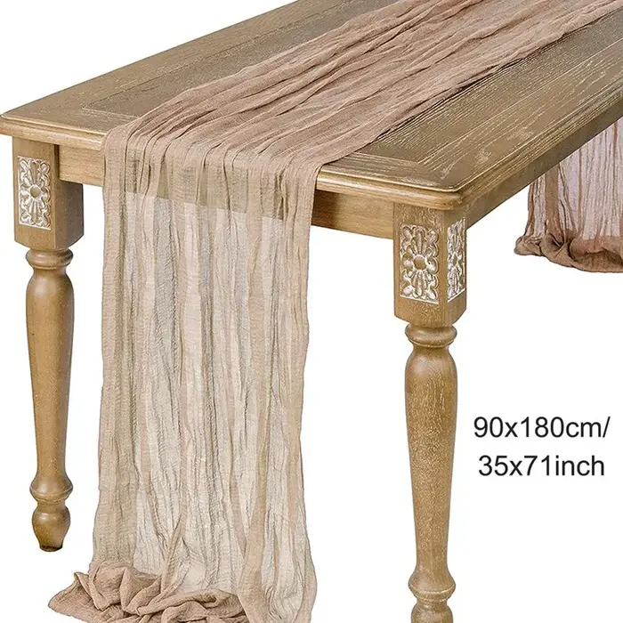 Chemin de Table en gaze semi-transparente vert sauge