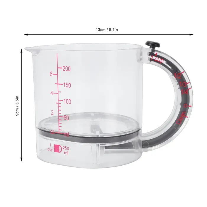 Tasse à mesurer réglable 4 en 1 multifonctionnelle avec base pour la cuisine