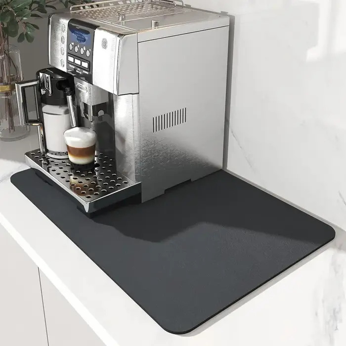 Tapis à café - Tapis de bar à café pour comptoirs | Accessoires de bar à café adaptés sous la machine à café | Gommage