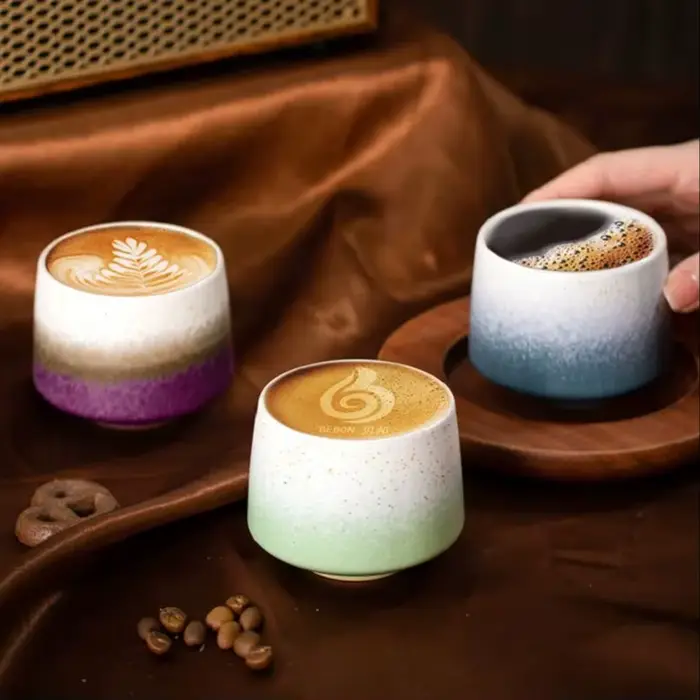 Tasse à café en argile rétro créative 6oz 180ml