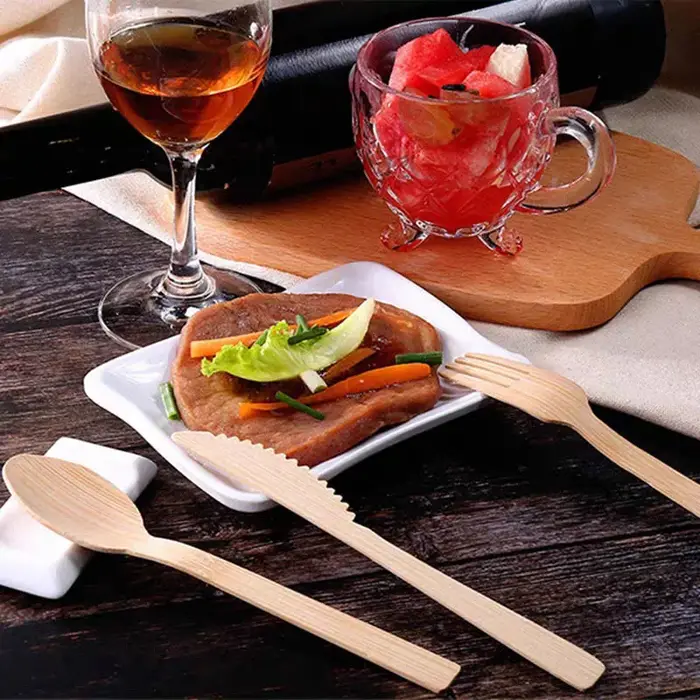 Couverts 100% bambou, fourchettes