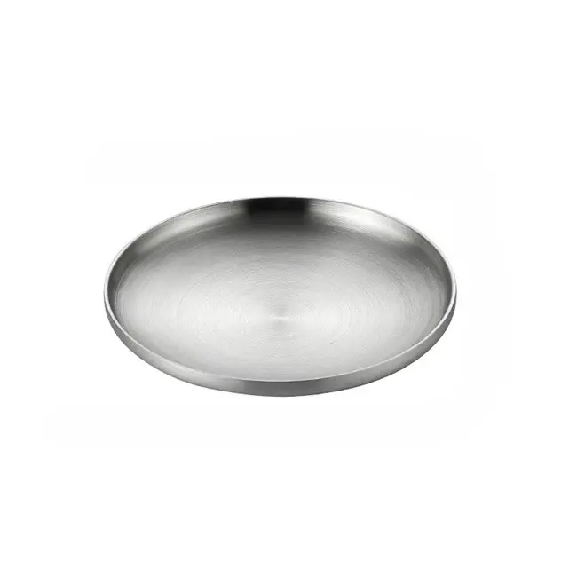Assiette ronde en acier inoxydable 304, assiette à dîner isolée à Double paroi, assiettes pour colla