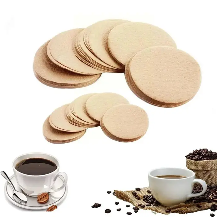 Papier filtre à café rond pour cafetière expresso, 100 pièces, 56, 60, 68mm, moka