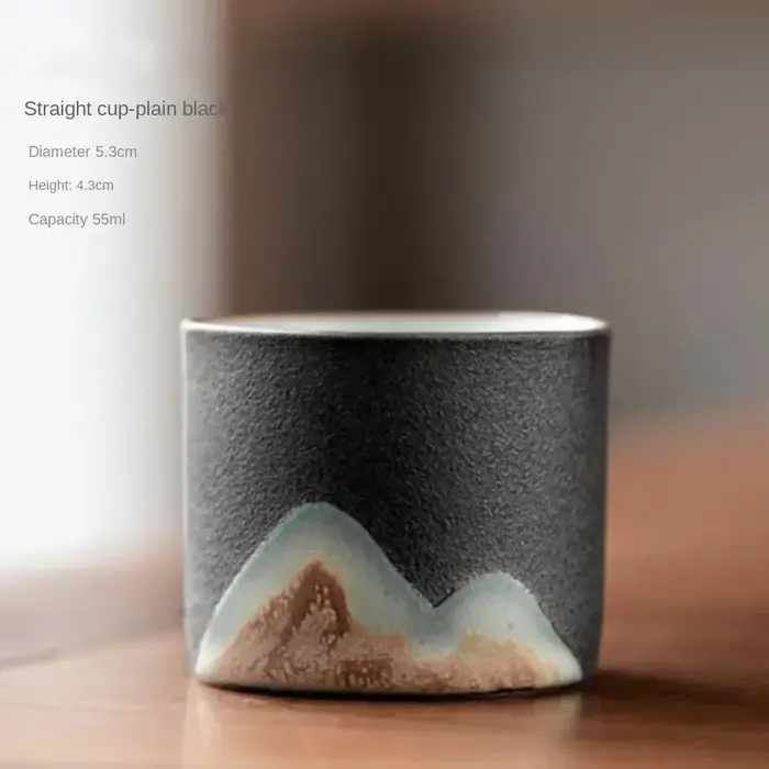 Tasse à café rétro en céramique avec poignée en bois, tasse à eau de bureau, tasse à thé filtrante, 