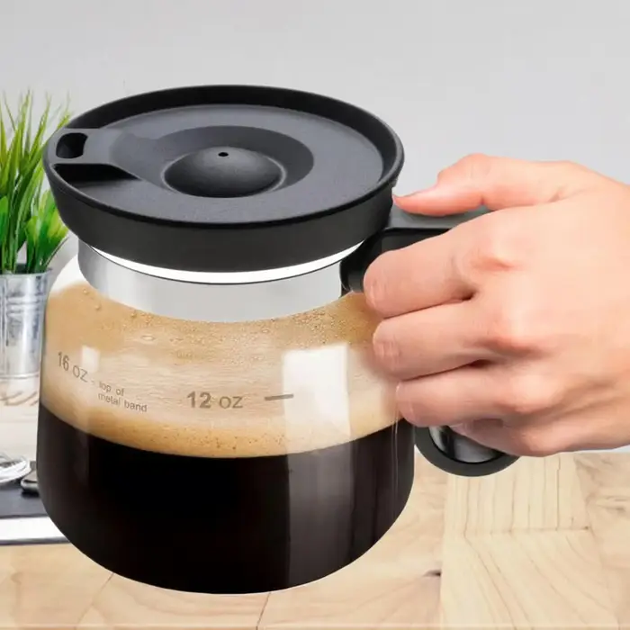 Tasses à café en verre transparent 16oz tasses à café en verre tasse de voyage Pot tasses à boire avec couvercle pour boisson chaude et froide lait Latte Cappuccino