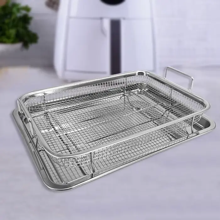 Mir à frites en acier inoxydable résistant à la chaleur, paniers carrés pour frites, collations occi