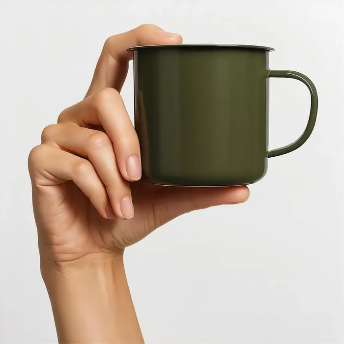 Tasses de Camping en émail Vintage