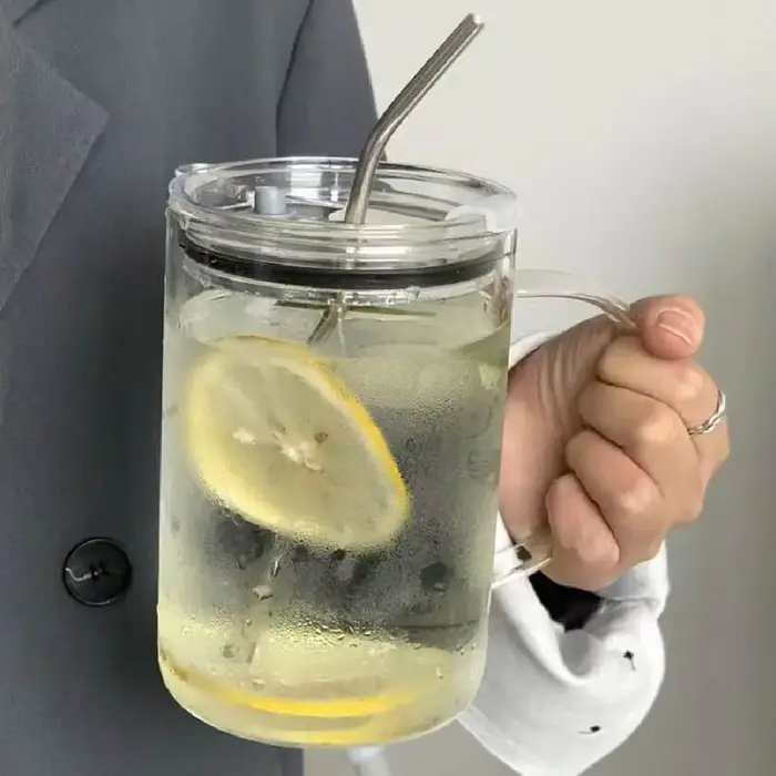Verre de grande capacité de 32 Oz avec couvercle et paille