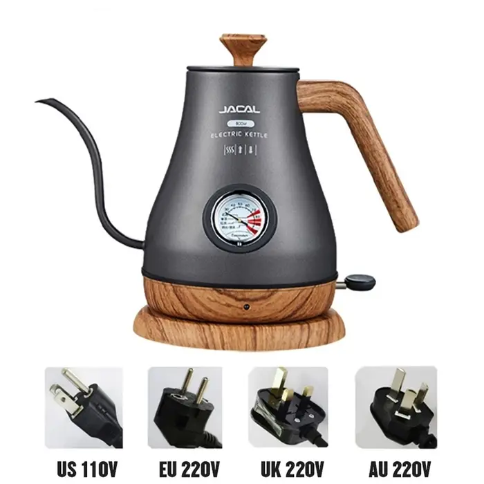Bouilloire électrique rétro à col de cygne de 1,0 l, cafetière infusée à la main, théière à bouche m