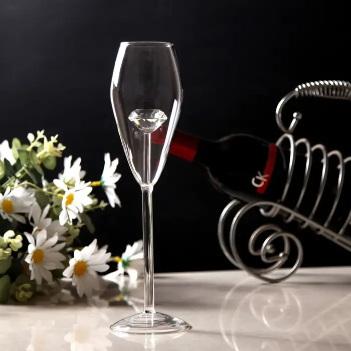 Verre diamant transparent 3D créatif, verres à vin rouge intégrés, gobelets à flûte à champagne, jol