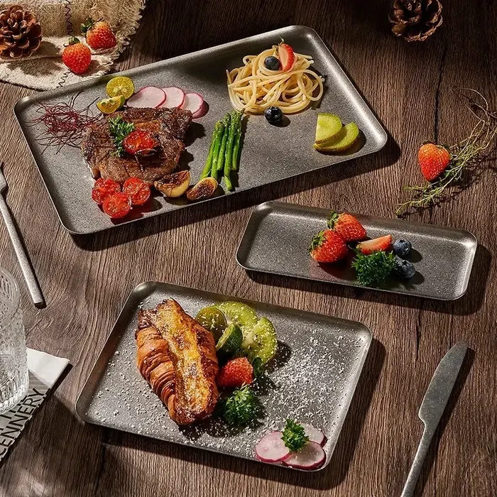 Plats carrés en acier inoxydable 304