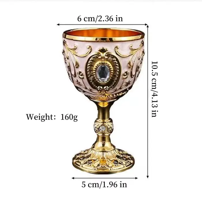 Verre à vin, tasse à Vodka esprit sculpté, gobelet à vin blanc portable en alliage vintage incrusté 