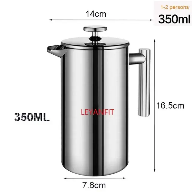 Cafetière à expresso en acier inoxydable, Machine à café à pression française, cafetière isolée à Do