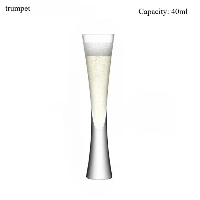 Verres à Champagne sans poignée, flûtes à paillettes, gobelets transparents, bulle de vin, tulipe, C
