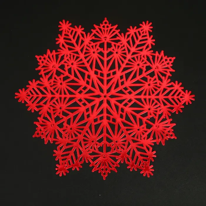 Napperon décoratif de Noël en PVC flocon de neige romantique, polymères alimentaires occidentaux, ta