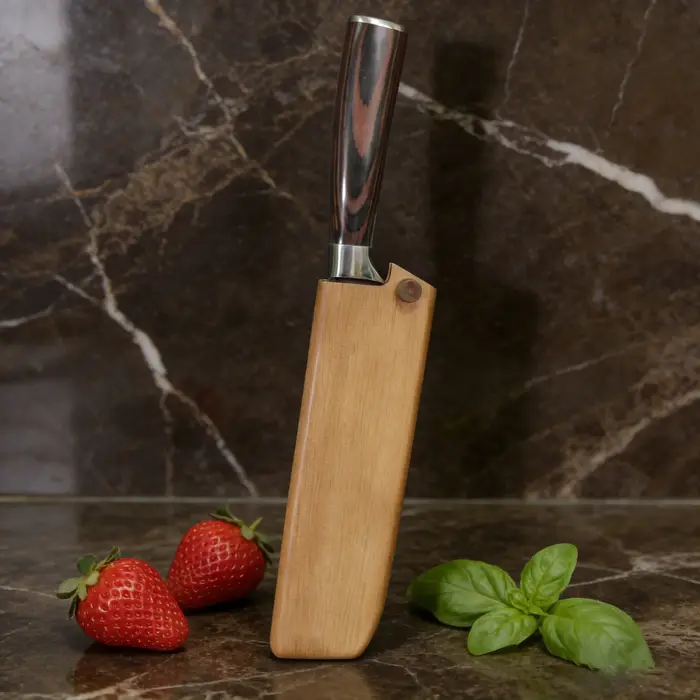 Étui en bois multifonction pour couteau de cuisine