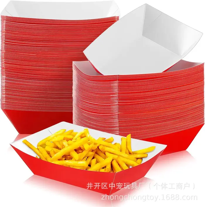 Plateaux alimentaires en papier jetables pour fête
