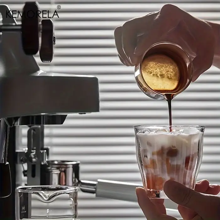 KEMORELA 1/2 pièces verres à expresso 60ml tasse à mesurer à échelle claire liquide verre lourd tasses à café maison Barista accessoires