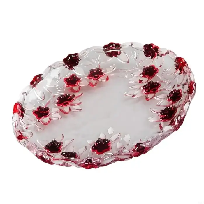 Bol service en verre transparent artistique