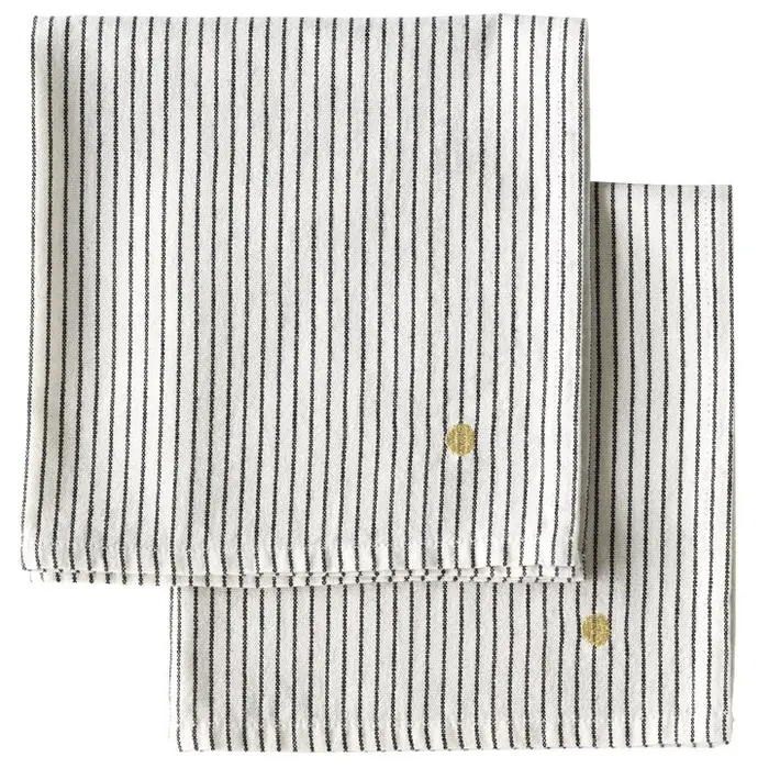 Lot de 2 serviettes de table Lonie Caviar 40 x 40