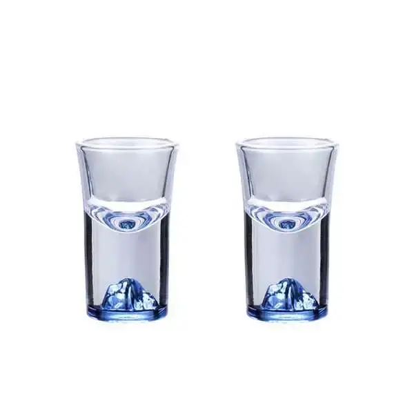 Verre à Shot de montagne en cristal bleu, liqueur à glace, carafe à vin, colline, tasse à esprit bla