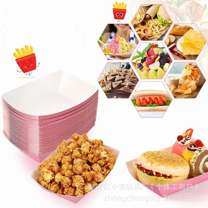 Plateaux alimentaires en papier jetables pour fête