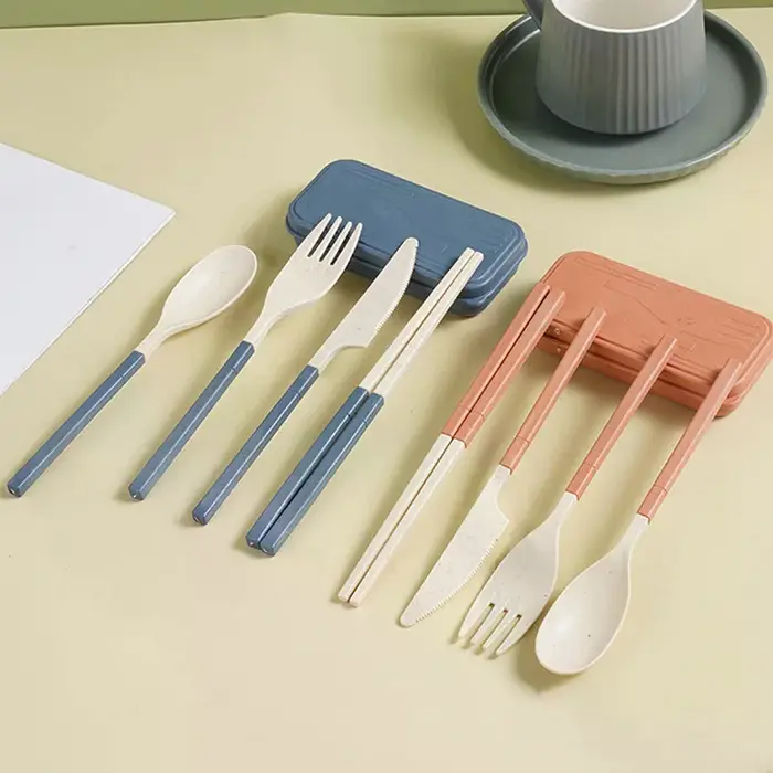 Ensemble de couverts en paille de blé de Style japonais