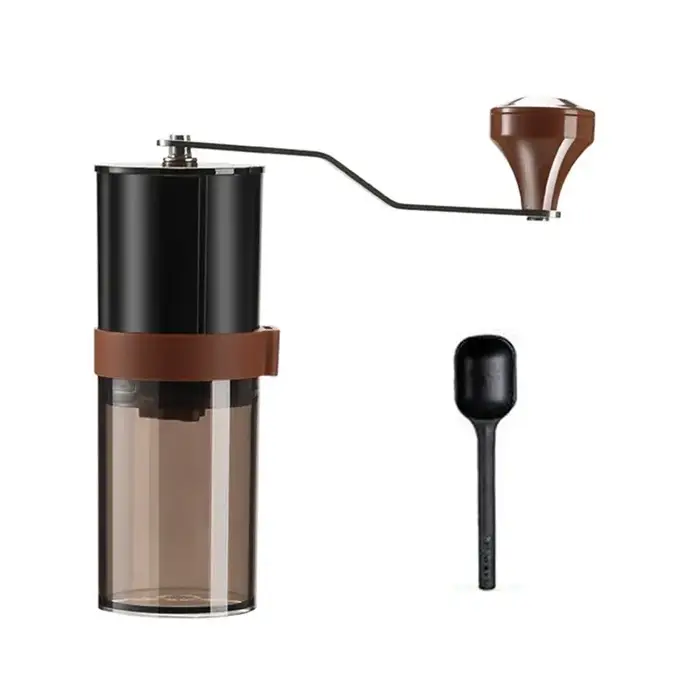 Moulin à café manuel portable à manivelle réglable + cuillère