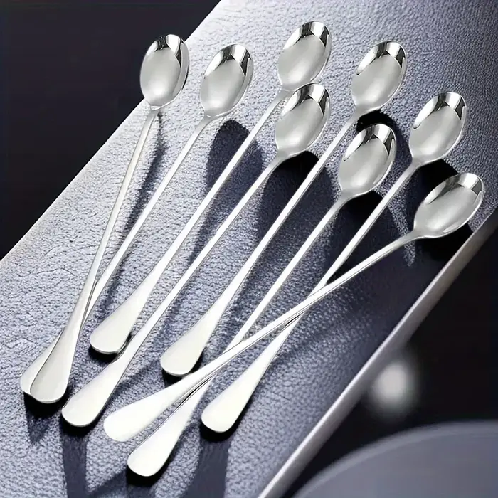 Cuillère à café à glace à Long manche en acier inoxydable, cuillère à café, cuillère à remuer la crè