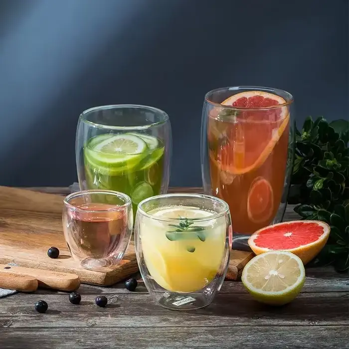 Tasse en verre borosilicaté à double paroi, haute teneur en borosilicate, degré de chaleur, thé, lai