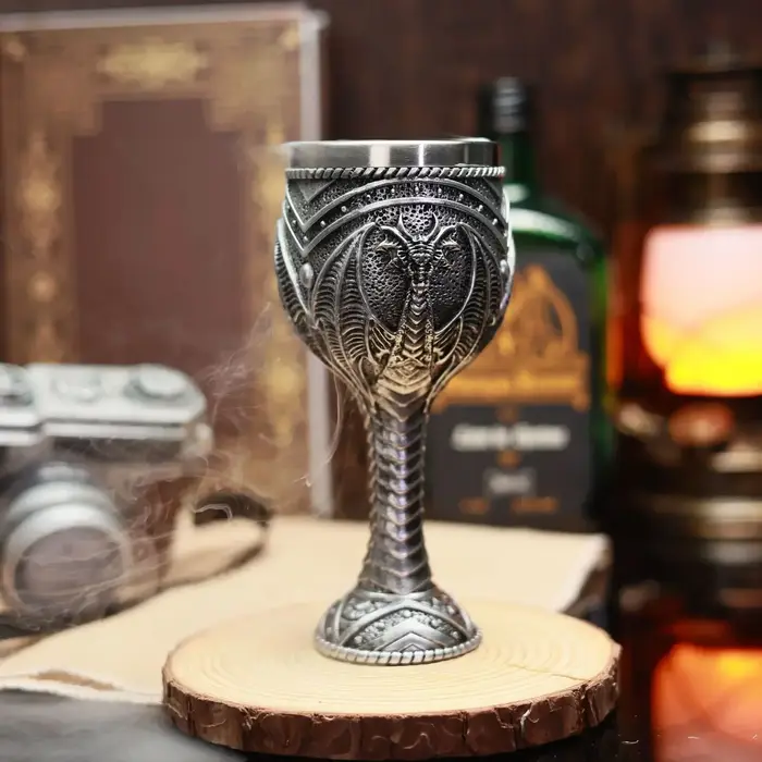 Verre à vin en acier inoxydable en résine gaufrée 3D