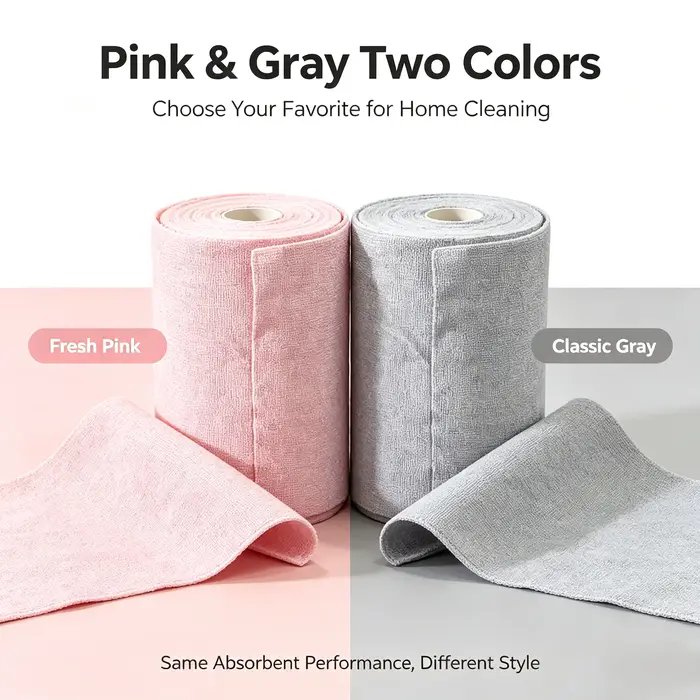 20 feuilles/rouleau de torchons en microfibre – Chiffon de cuisine multifonctionnel double face