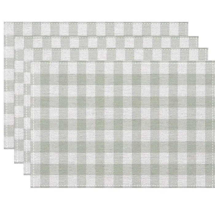 Napperons de table à motifs damier multicolores, 4 pièces, pour cuisine et salle à manger, décoratio