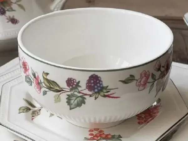 Vaisselle octogonale britannique, assiettes à fruits colorées sous glaçure, bols à riz en céramique,