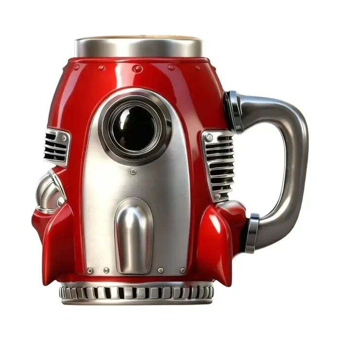 Mug à café design fusée spatiale 3D