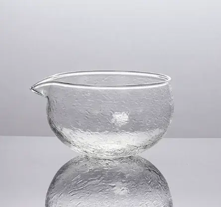 Ensemble de thé matcha japonais en verre martelé de 500 ml avec bec verseur et bol à thé en verre