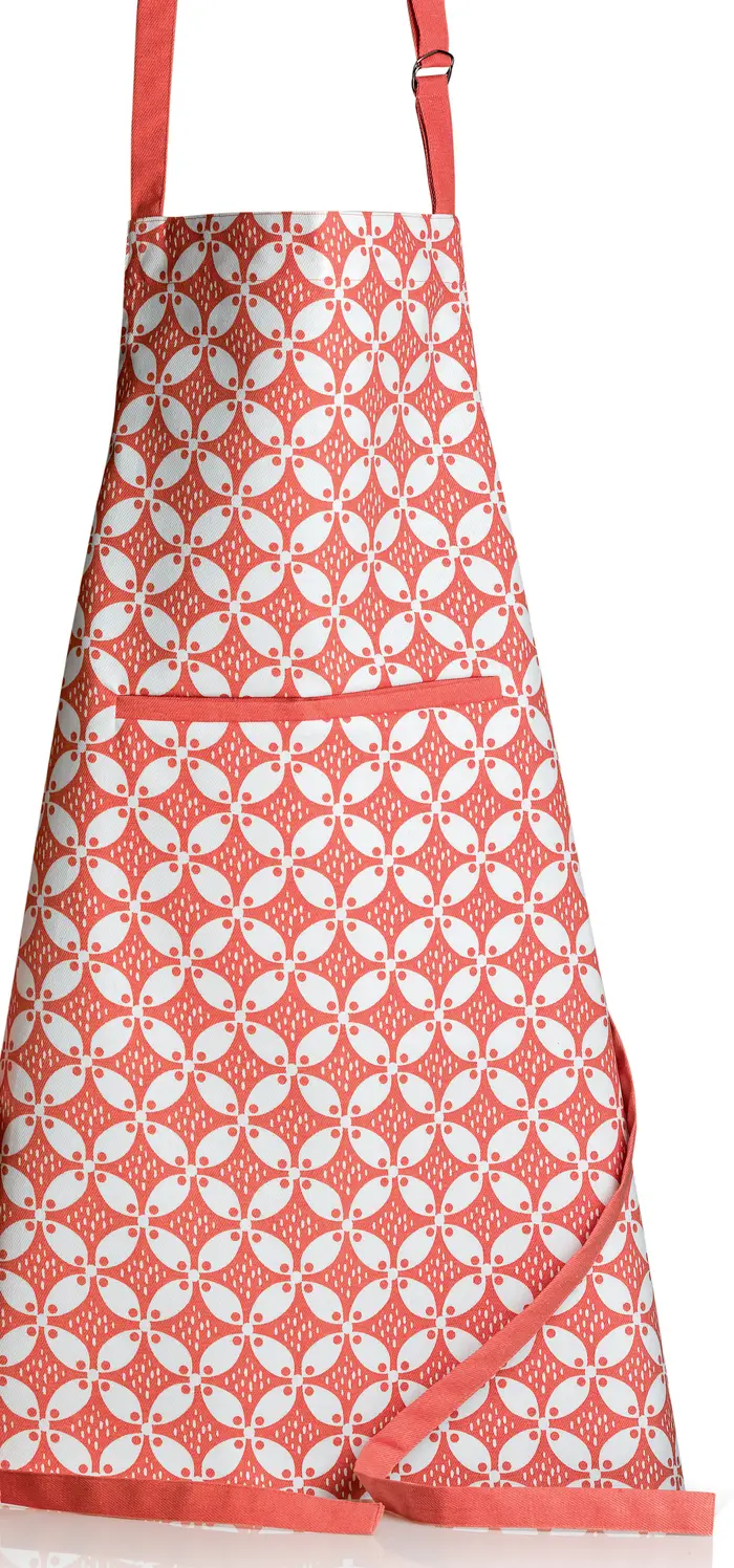 Tablier de cuisine enduit Fatou recycl Corail 72 x 85