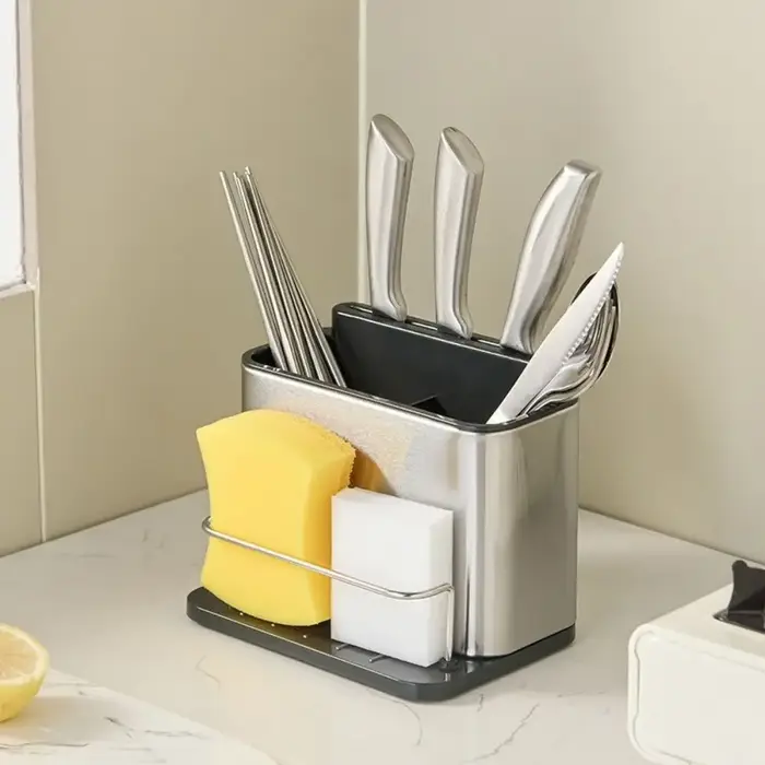 Boîte de rangement pour couverts en acier inoxydable