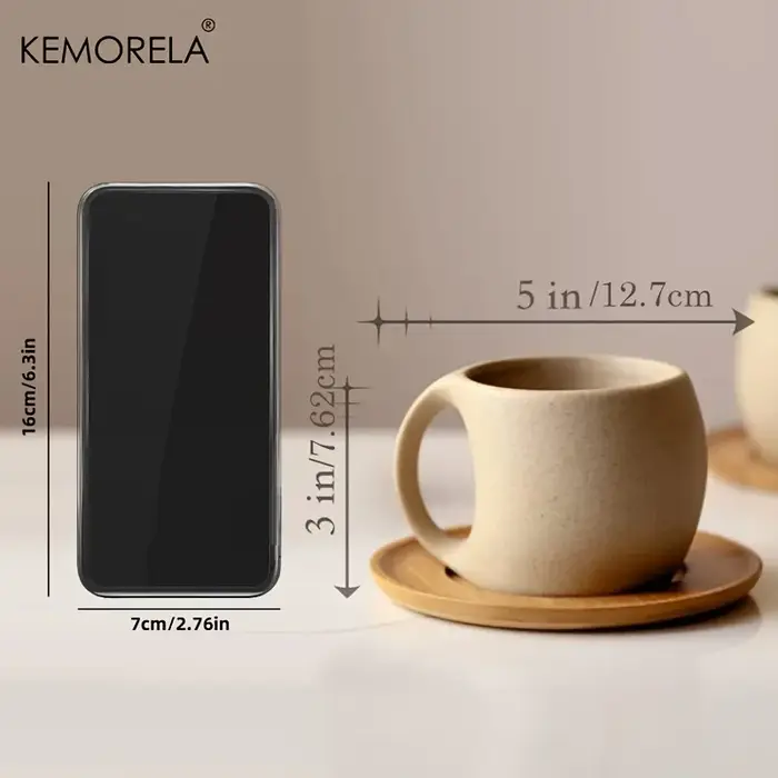 KEMORELA 220ml tasse à café en céramique et soucoupe ensemble