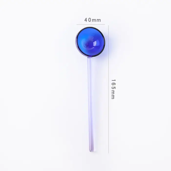 Cuillère en verre borosilicate écologique réutilisable avec brosses pour smoothies