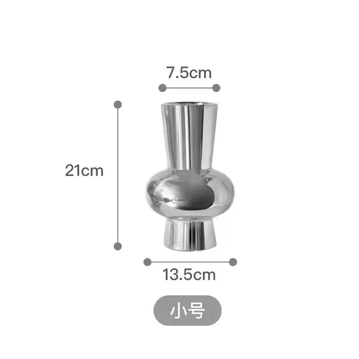 Vase à fleurs miroir argenté