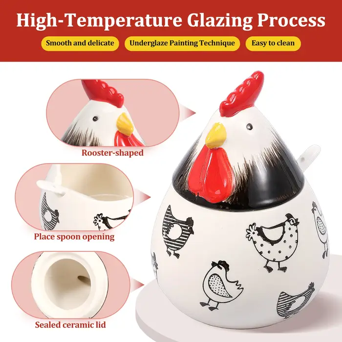 Salière en céramique en forme de poulet pour comptoir de cuisine