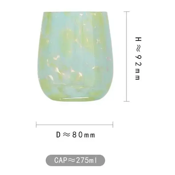 Verre vert à pointe colorée, tasse en verre cristal, verre à café, lait, jus, verre à whisky, tasse 