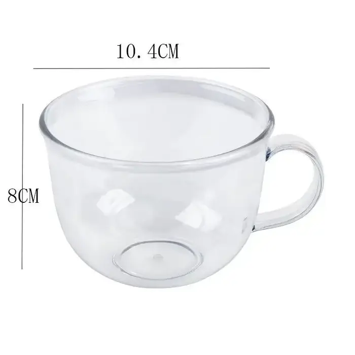Tasses de petit-déjeuner en verre de grande capacité pour usage domestique